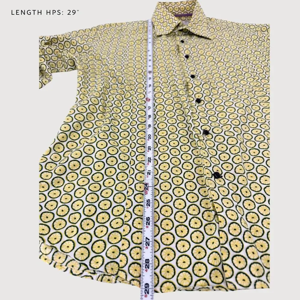 Coton Doux Paris Lemon Print Button Up 43 L - Picture 8 of 9